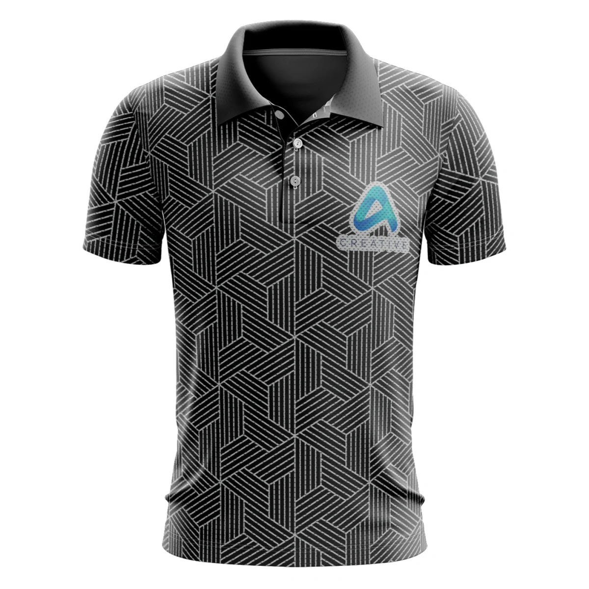Men's Custom Full Sublimation Performance Short Sleeve Polo - Mesh 1