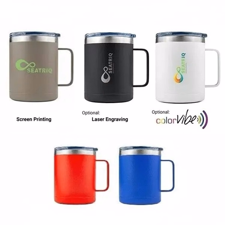 14 Oz. SipTek Powder Coated Vacuum Handle Mug