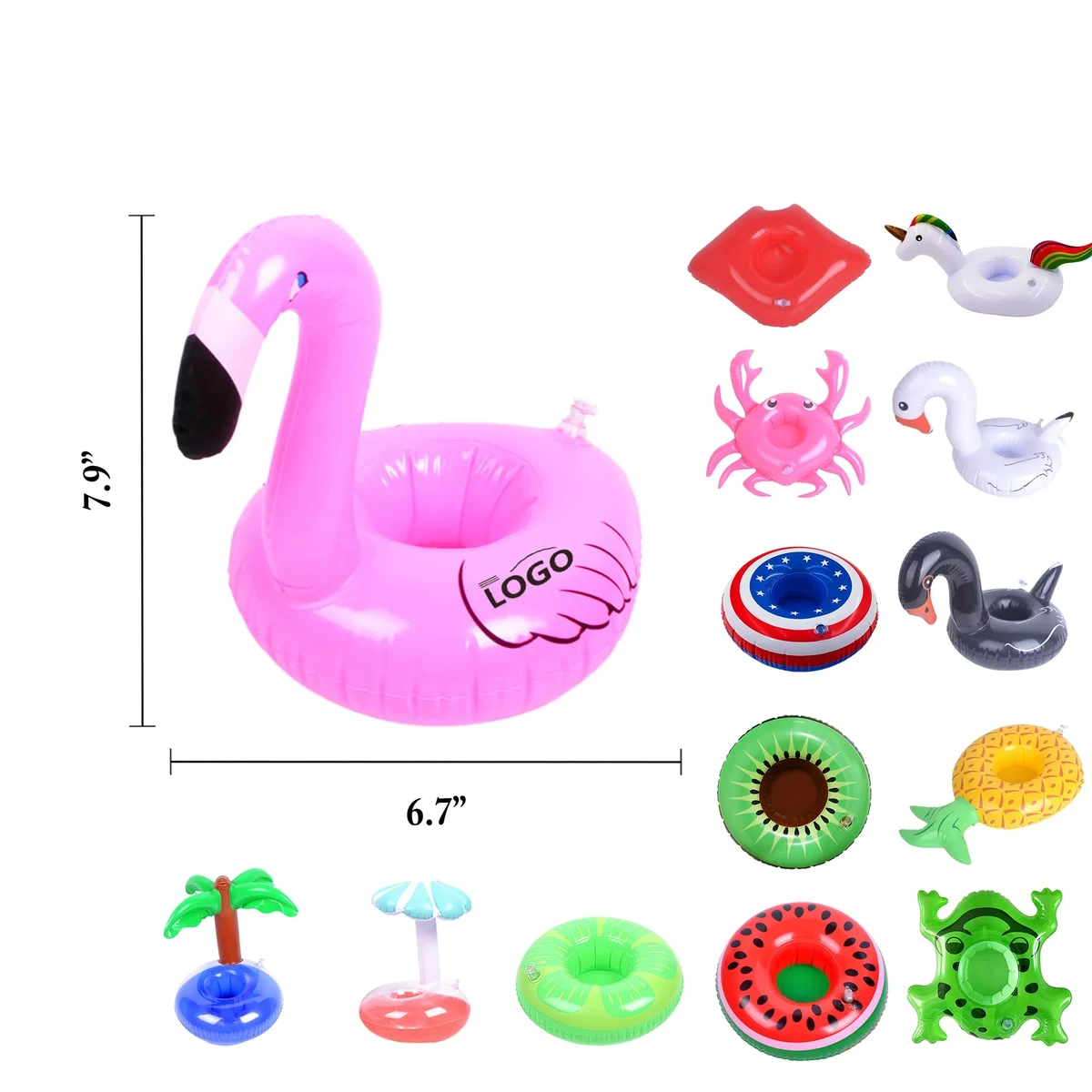 Custom Inflatable PVC Pool Float with Cup Holder 1