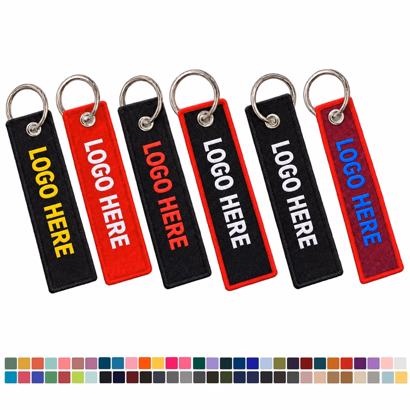 Custom Embroidered Flight Style Keychain Tag
