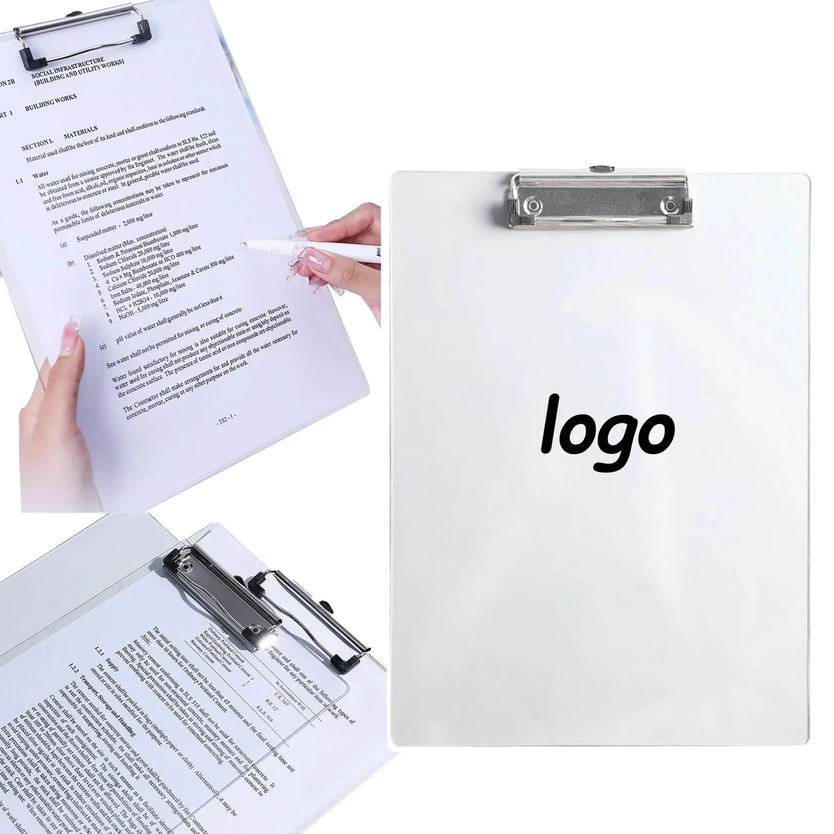 MOQ 10 Transparent Acrylic A4 Folder Portable Writing Board 1