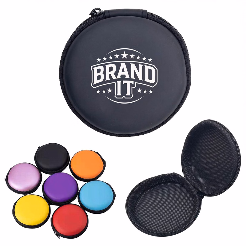 Portable EVA Round Earbuds Carrying Case