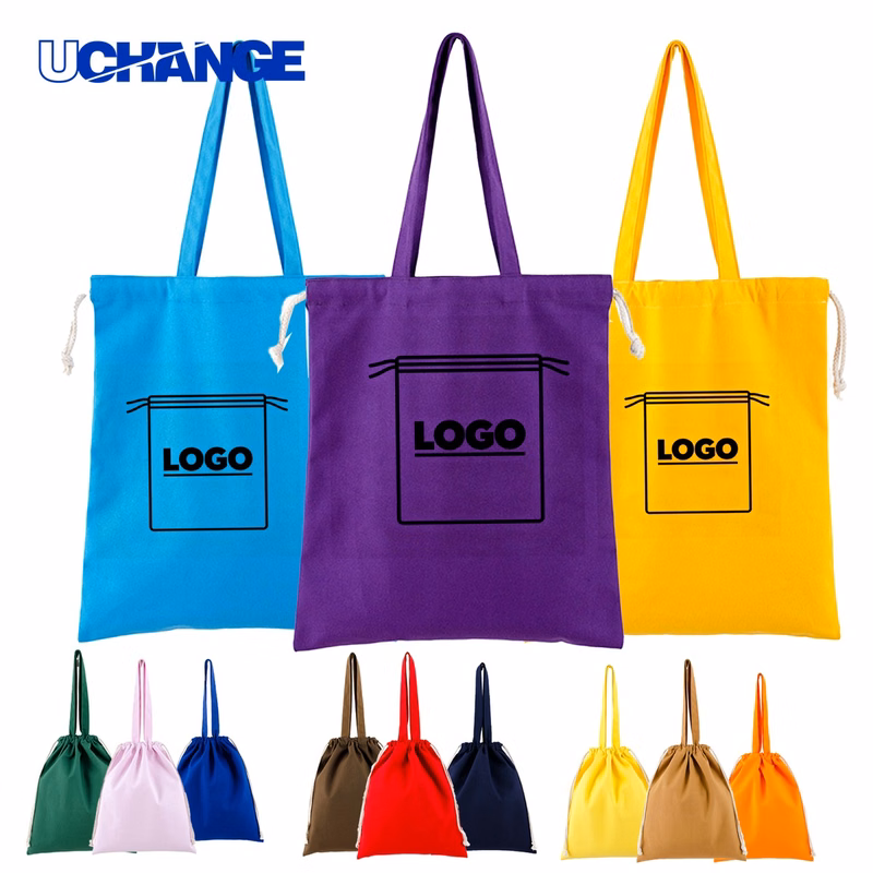 Drawstring Canvas Tote Bag Organizer