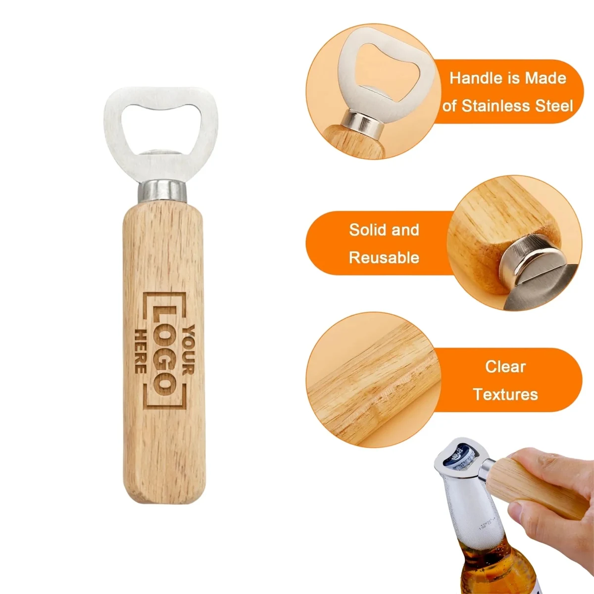 Beer Bottle Opener With Wooden Handle 1