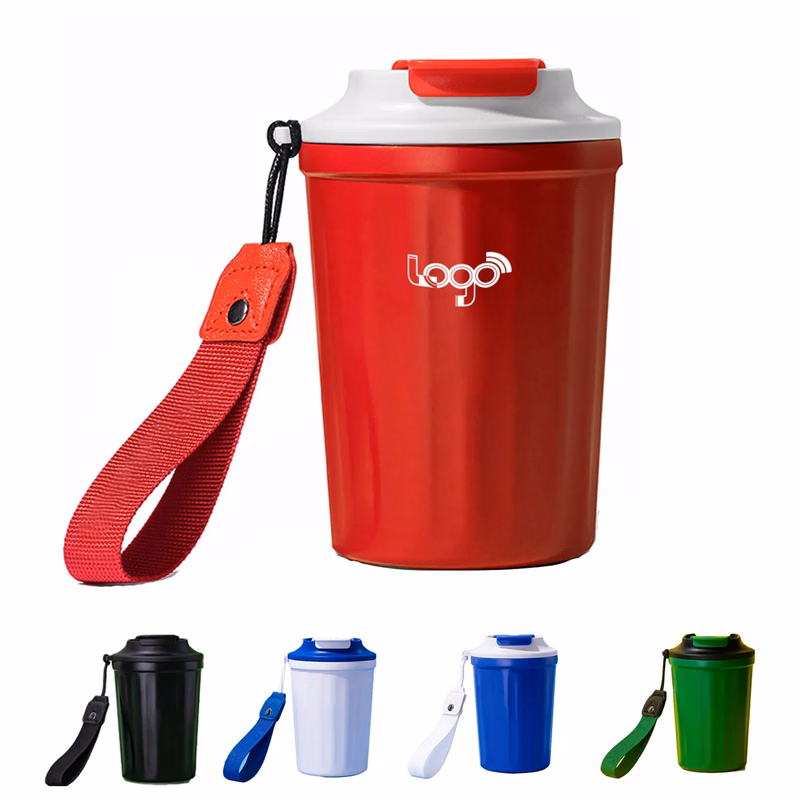 13oz Insulated Stainless Steel Coffee Tumbler With Strap