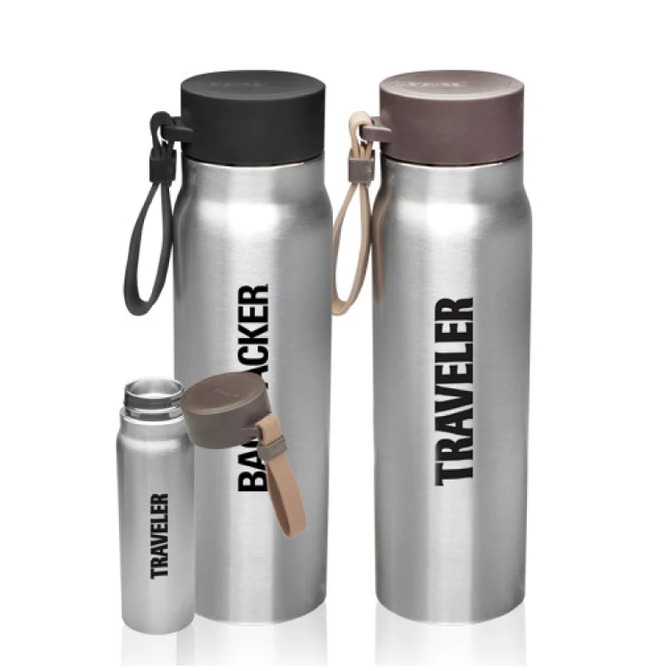 17 oz. Vacuum Insulated Water Bottles with Carrying Strap - BPA Free, custom water bottle with logo imprint 1