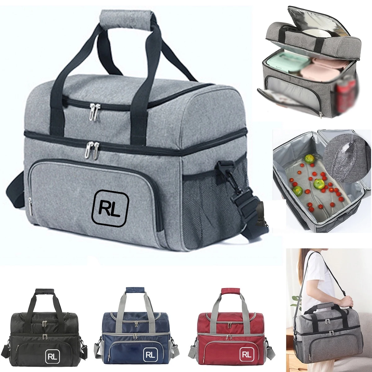 30L Double Decker Insulated Cooler Lunch Bag 1