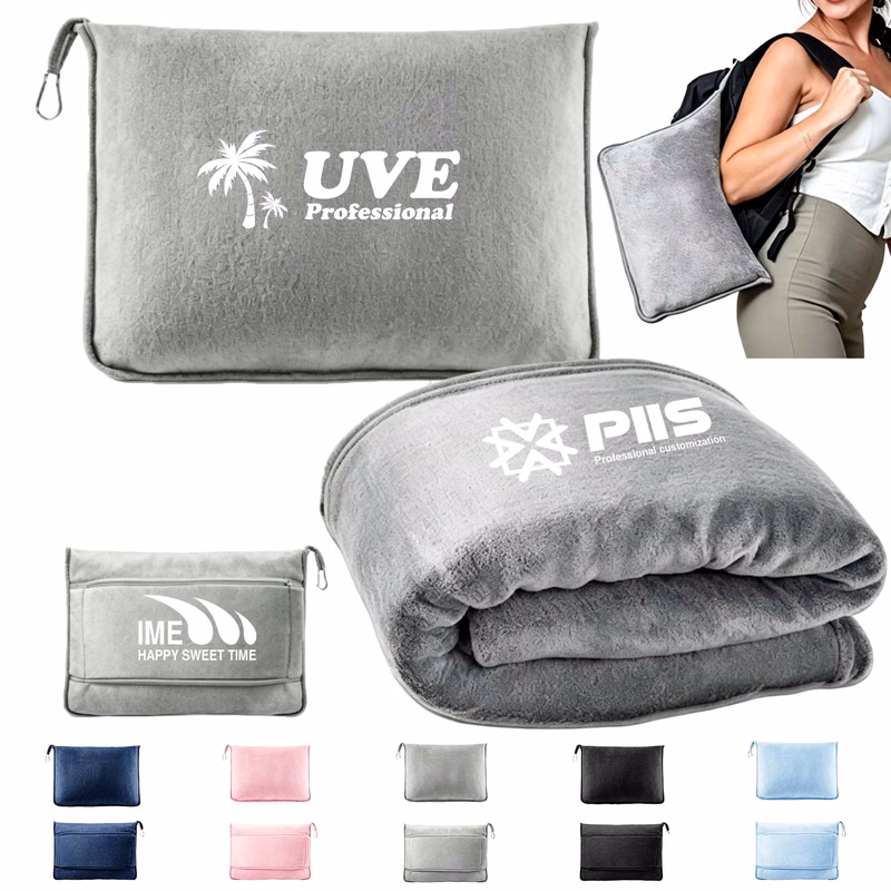 2-in-1 Versatile Travel Soft Blanket Pillow