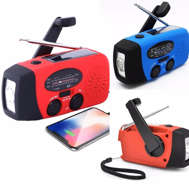 Emergency solar whiz crank radio