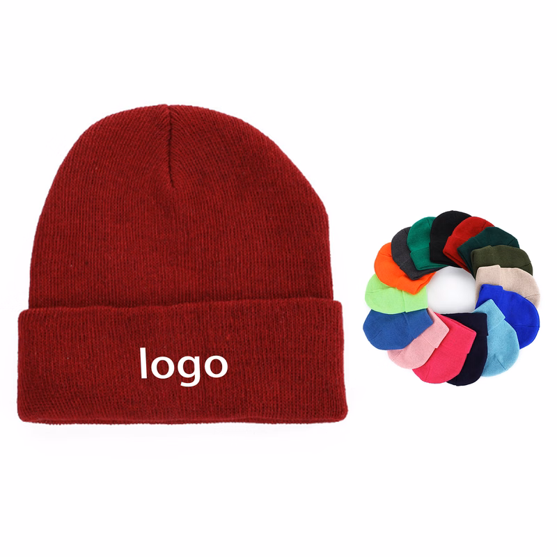 Knit Solid Color Flat Hat