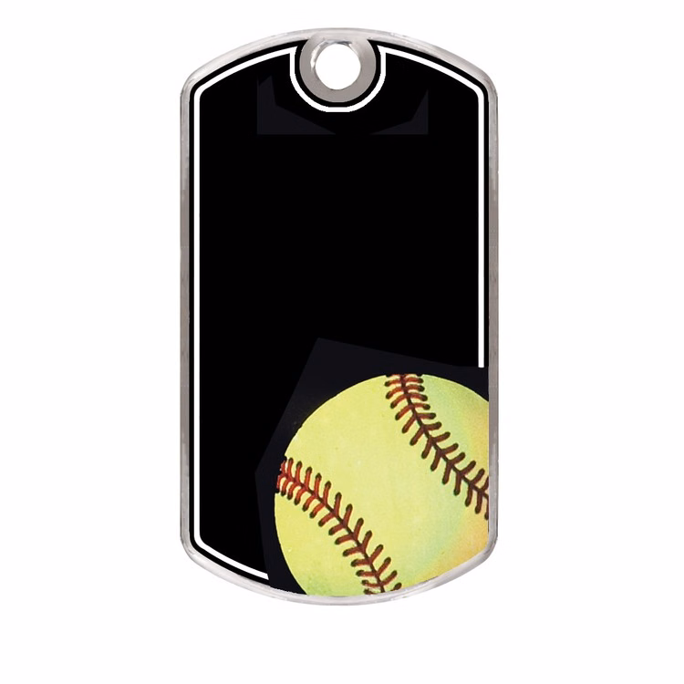 Softball Metal Dog Tag