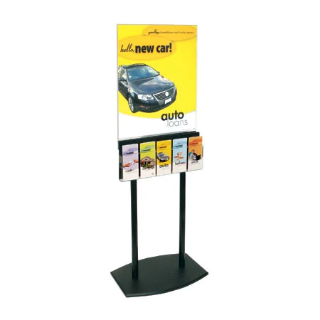 67"h Black Acrylic Floor Frame for 22 x 28 poster with 5 pockets 1
