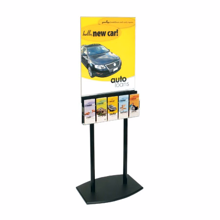 67"h Black Acrylic Floor Frame for 22 x 28 poster with 5 pockets