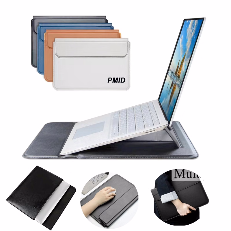 13 Inch Pu Leather Laptop Sleeve With Stand