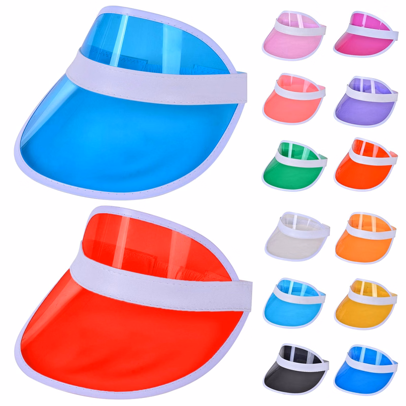 Colorful PVC Plastic UV Protection Sun Visor Cap