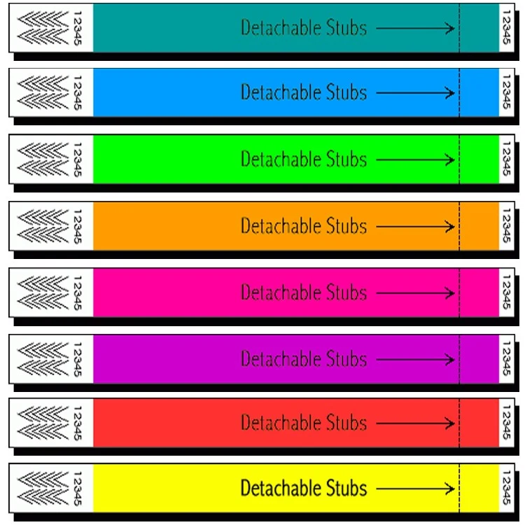 Stub 1" Tyvek Wristband - Neon Colors 1