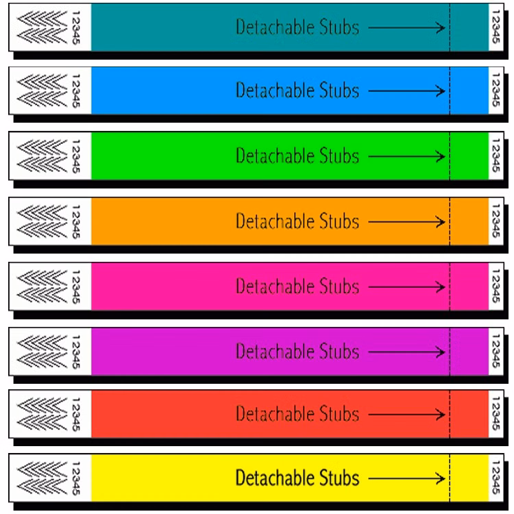 Stub 1" Tyvek Wristband - Neon Colors