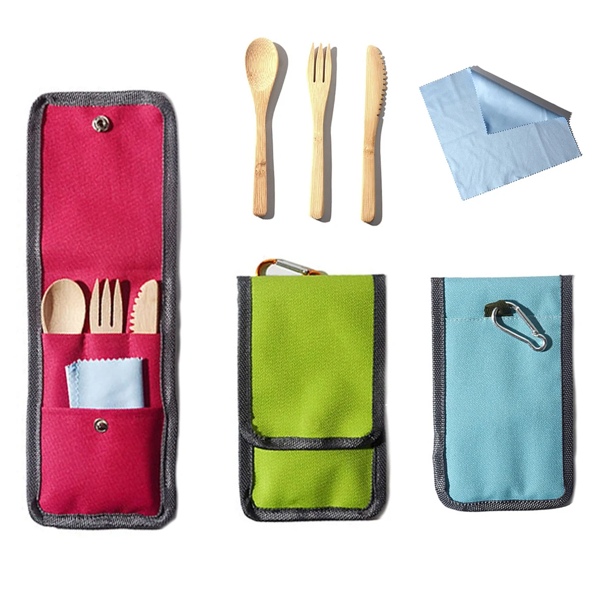 Bamboo Utensil Set with Travel Bag 1