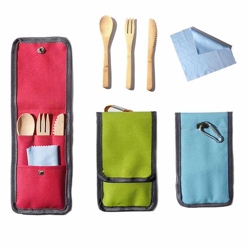Bamboo Utensil Set with Travel Bag