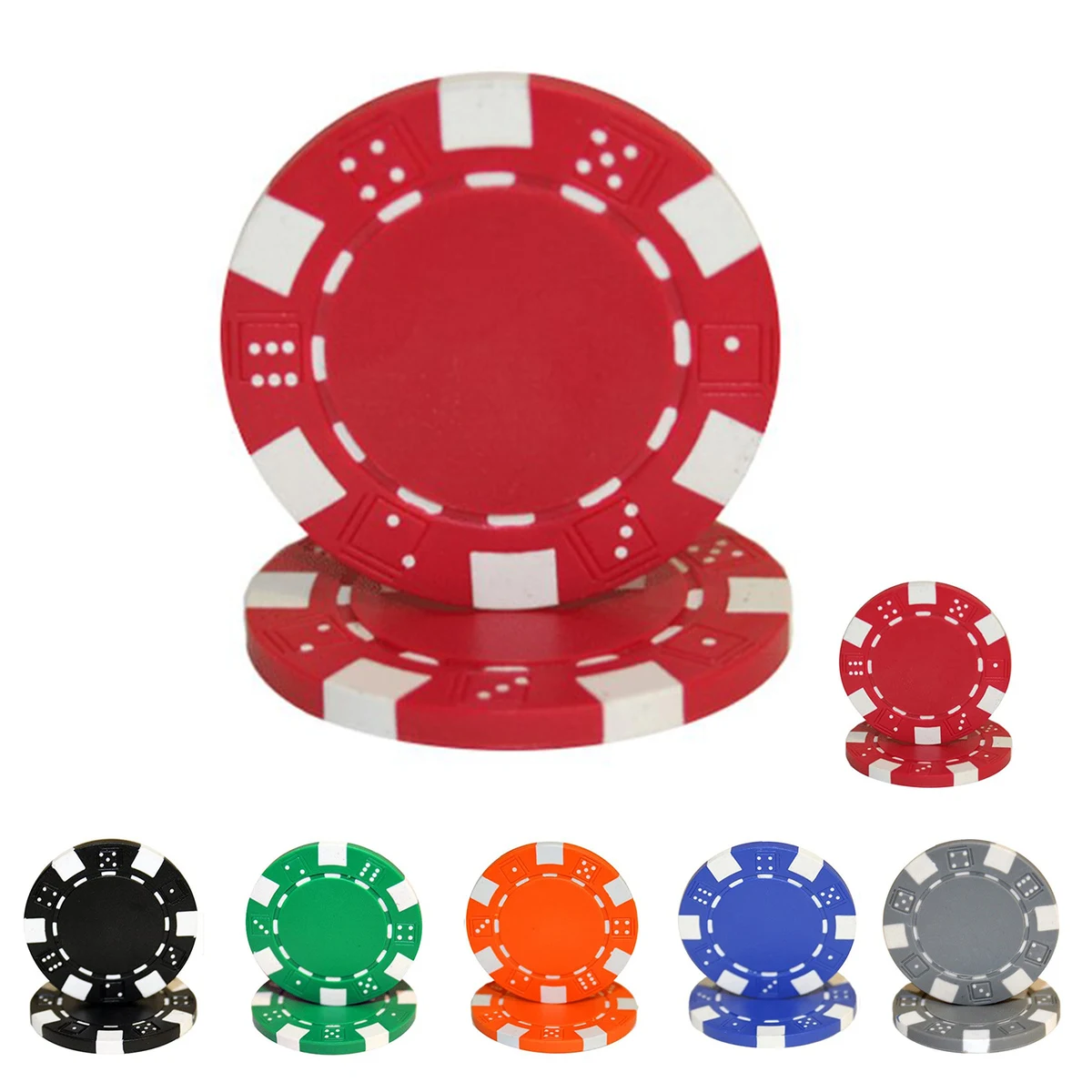 Clay Composite Striped Dice Poker Chips 1