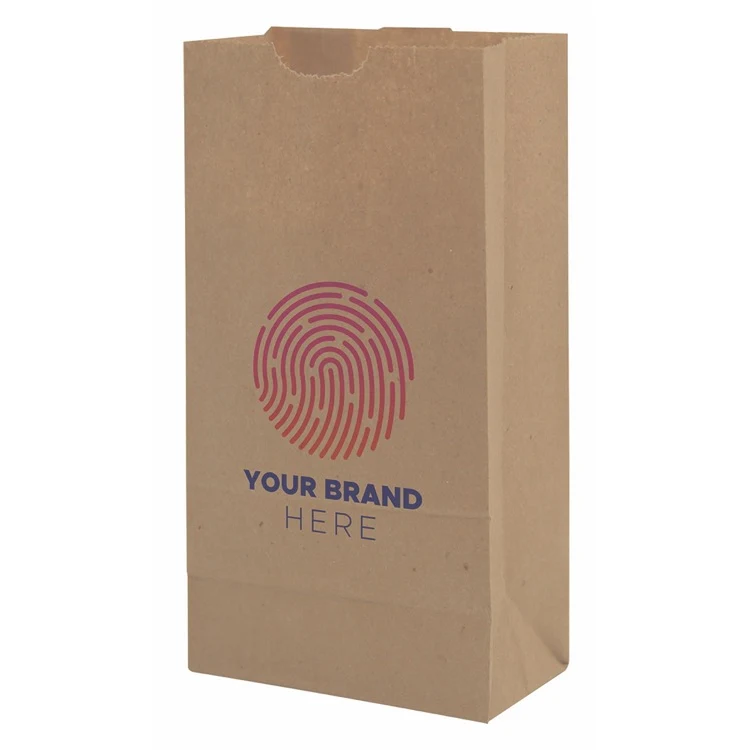 Full Color 1-Sided SOS Kraft Paper Bags (4.25" x 8.1875" x 2.375") 1