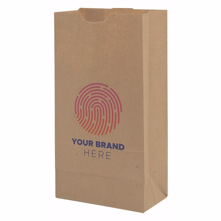 Full Color 1-Sided SOS Kraft Paper Bags (4.25" x 8.1875" x 2.375")