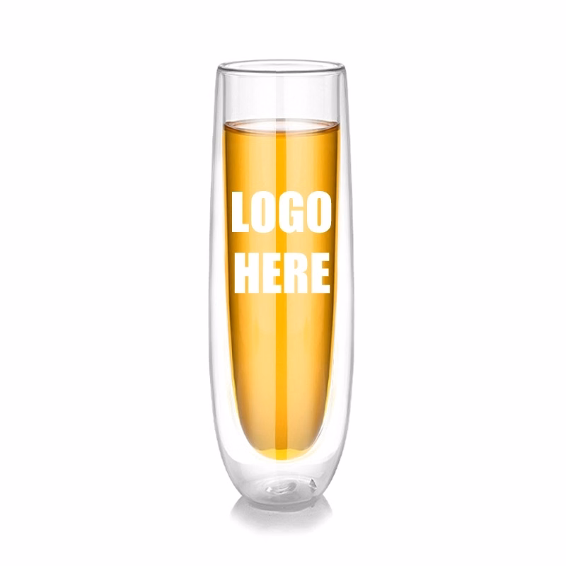 Custom 5 oz Double-Walled Champagne Flute