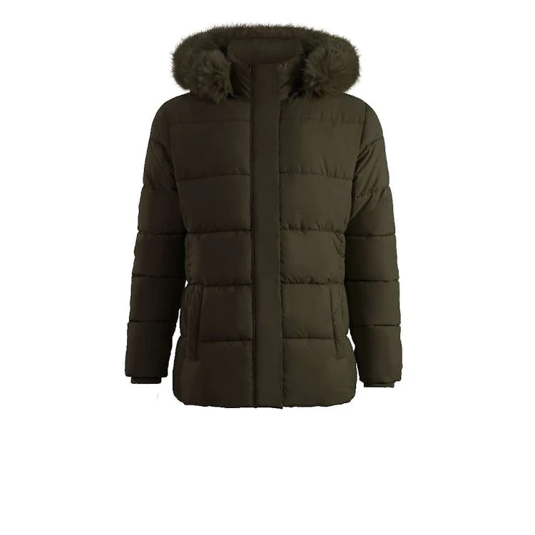Women's Berber Lined Puffer Jackets Olive S-XL 1