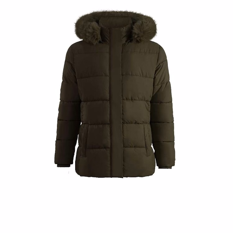 Women's Berber Lined Puffer Jackets Olive S-XL