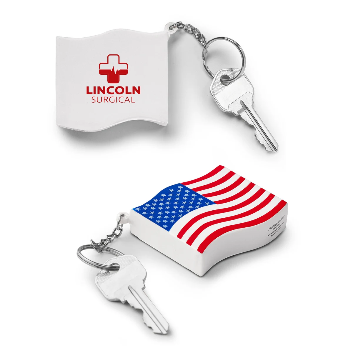Patriotic American Flag Shape Stress Ball Keychain 1
