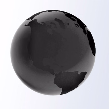 BLACK OPTIC CRYSTAL GLOBE PAPERWEIGHT