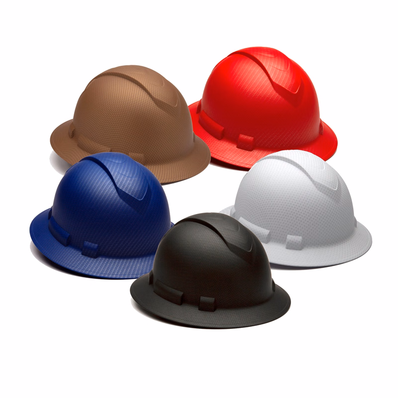 Pyramex Ridgeline Graphite full brim hard hat with ratchet suspension