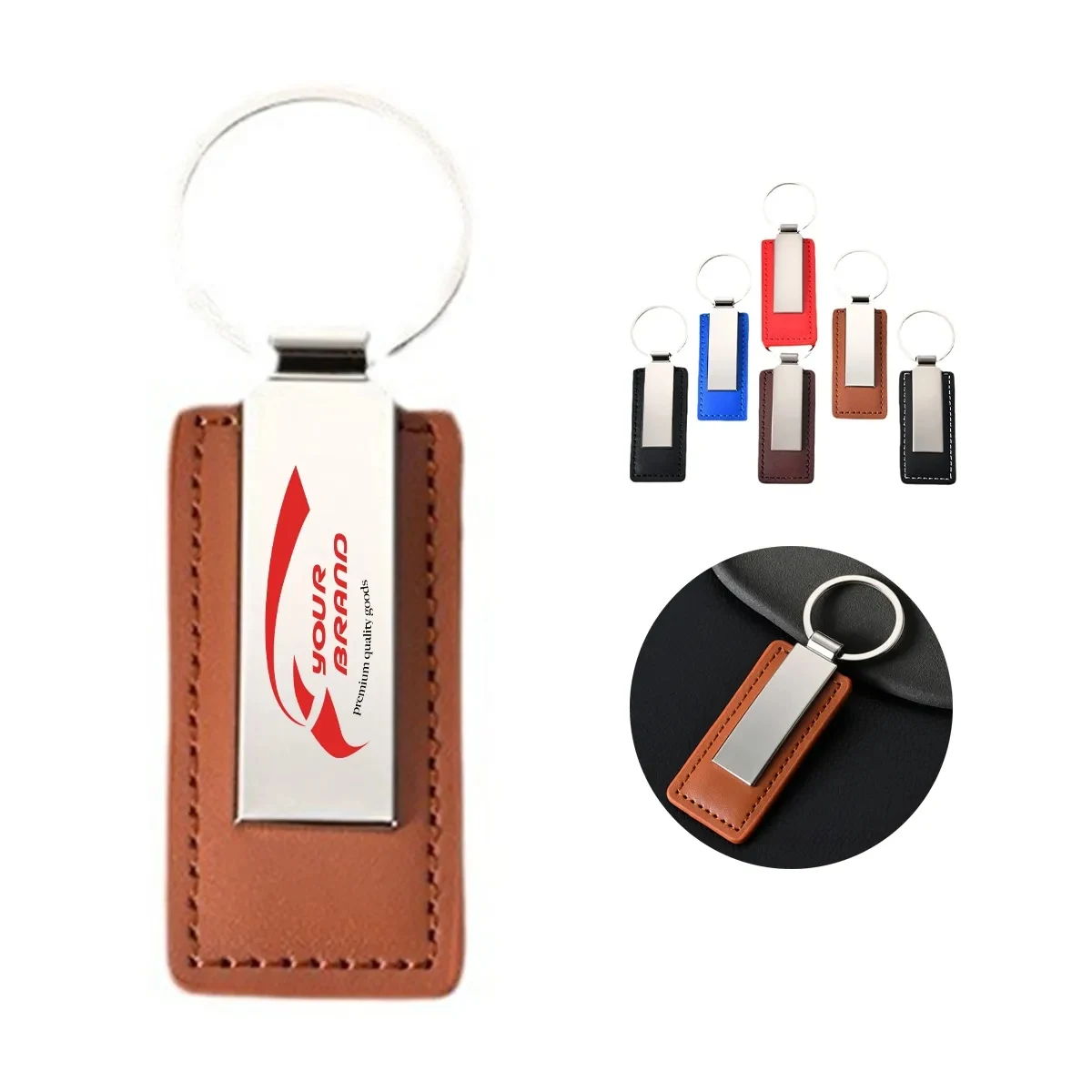 Leather Key Ring Chain Handmade Metal Custom Business 1