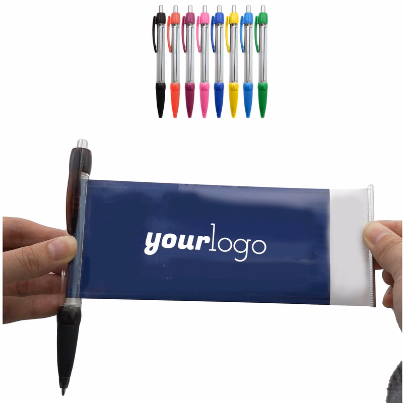 Plastic Pull Out Banner Promotional Pen
