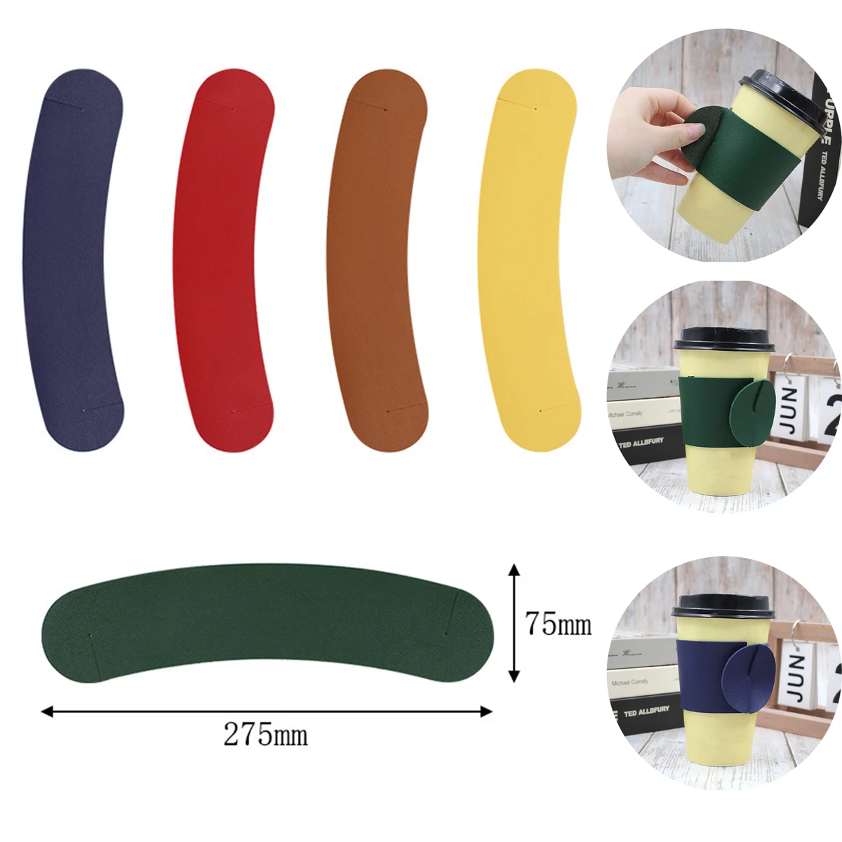 PU Leather Reusable Cup Sleeve 1