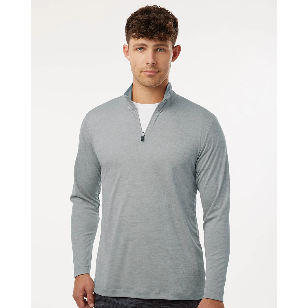Men's Pro-Lock Performance Mélange Quarter-Zip Pullover - 4HM700, custom hoodie or sweatshirt with logo imprint 1