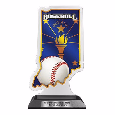 State Acrylic Trophy: 6" Indiana Shape (Event type