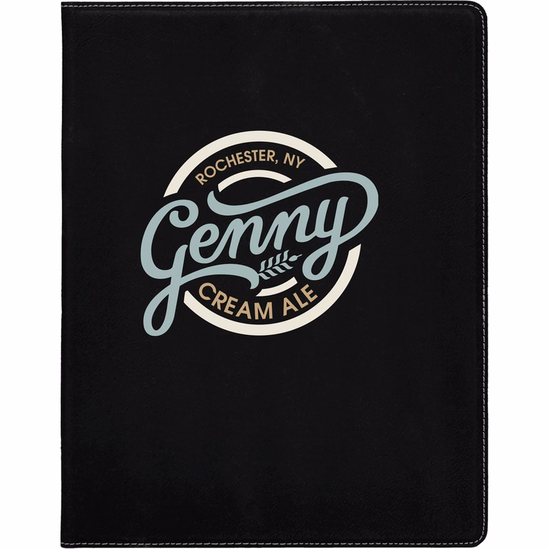 9" x 12" Leatherette Black/Silver Portfolio