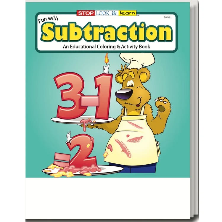 Fun with Subtraction Coloring Books - 16 Pages Ages 3-11 1