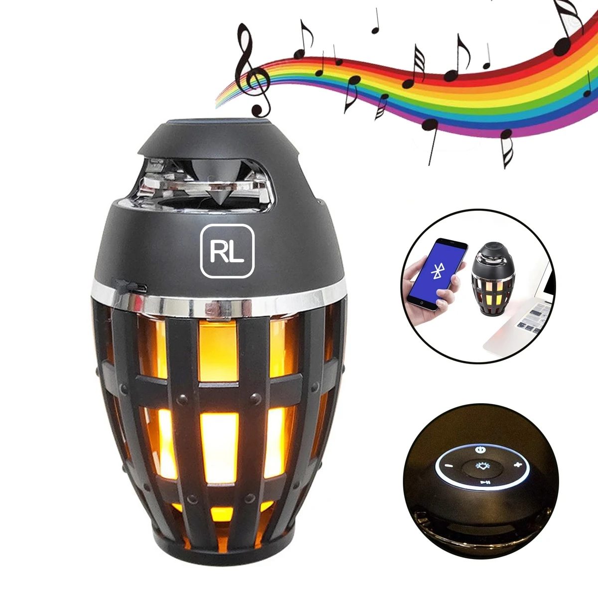 LED Blue tooth Speaker with Flame Effect Light 1