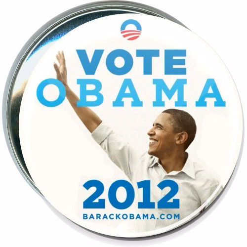 Vote Obama 2012 Political Button