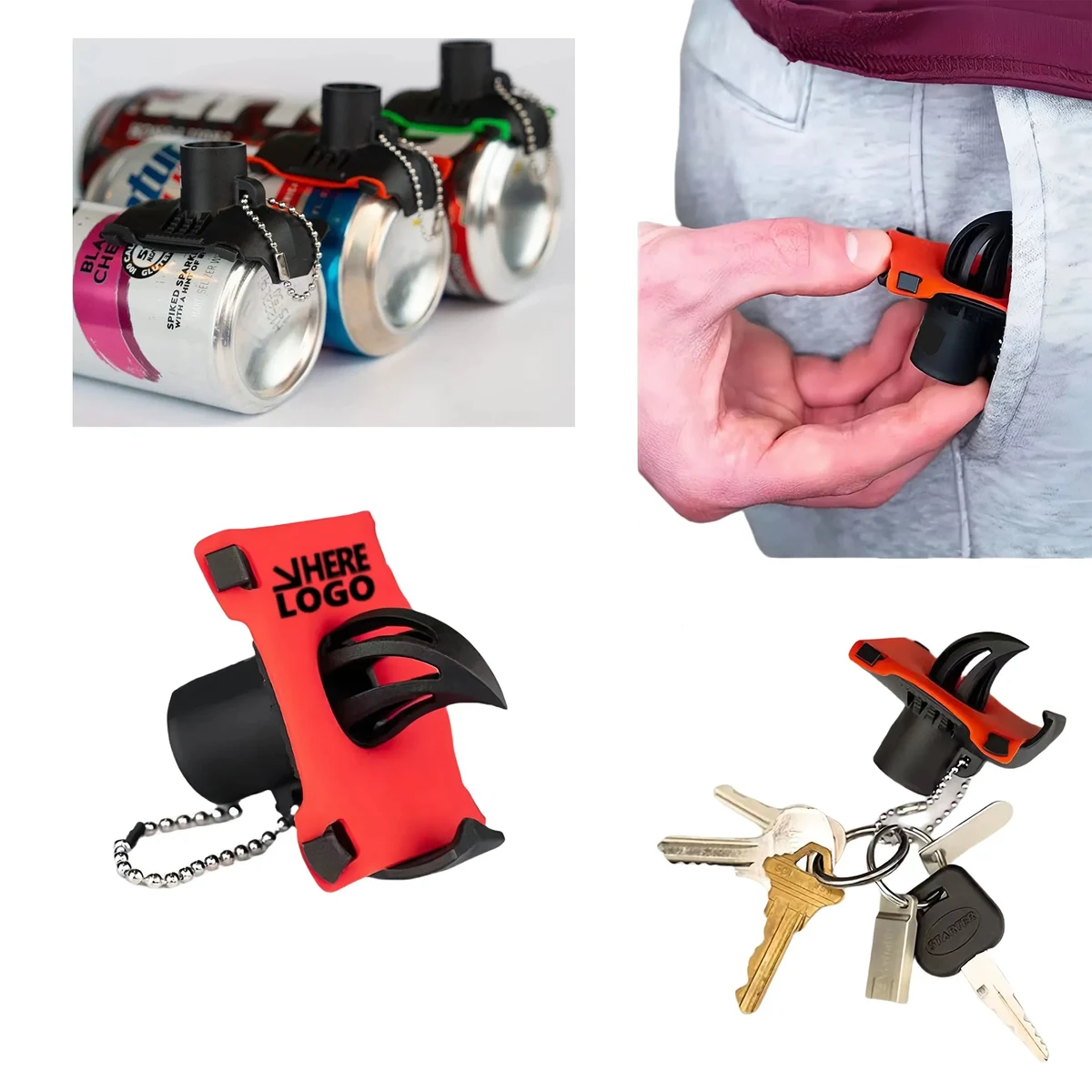 Portable Beer Can Punch Tool With Keychain For Fast Opening 1
