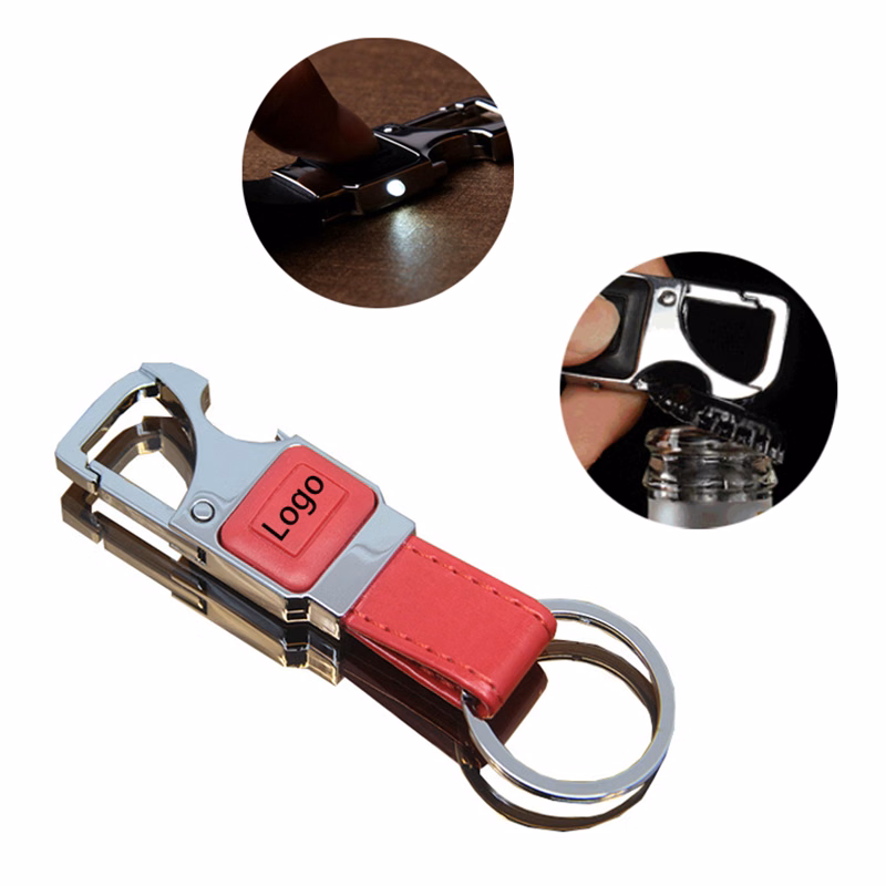 3 in 1 Metal Keychain and Bottle Opener with LED Light
