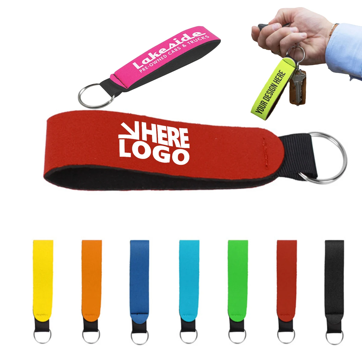 Neoprene Strap Keychains Wristband 1