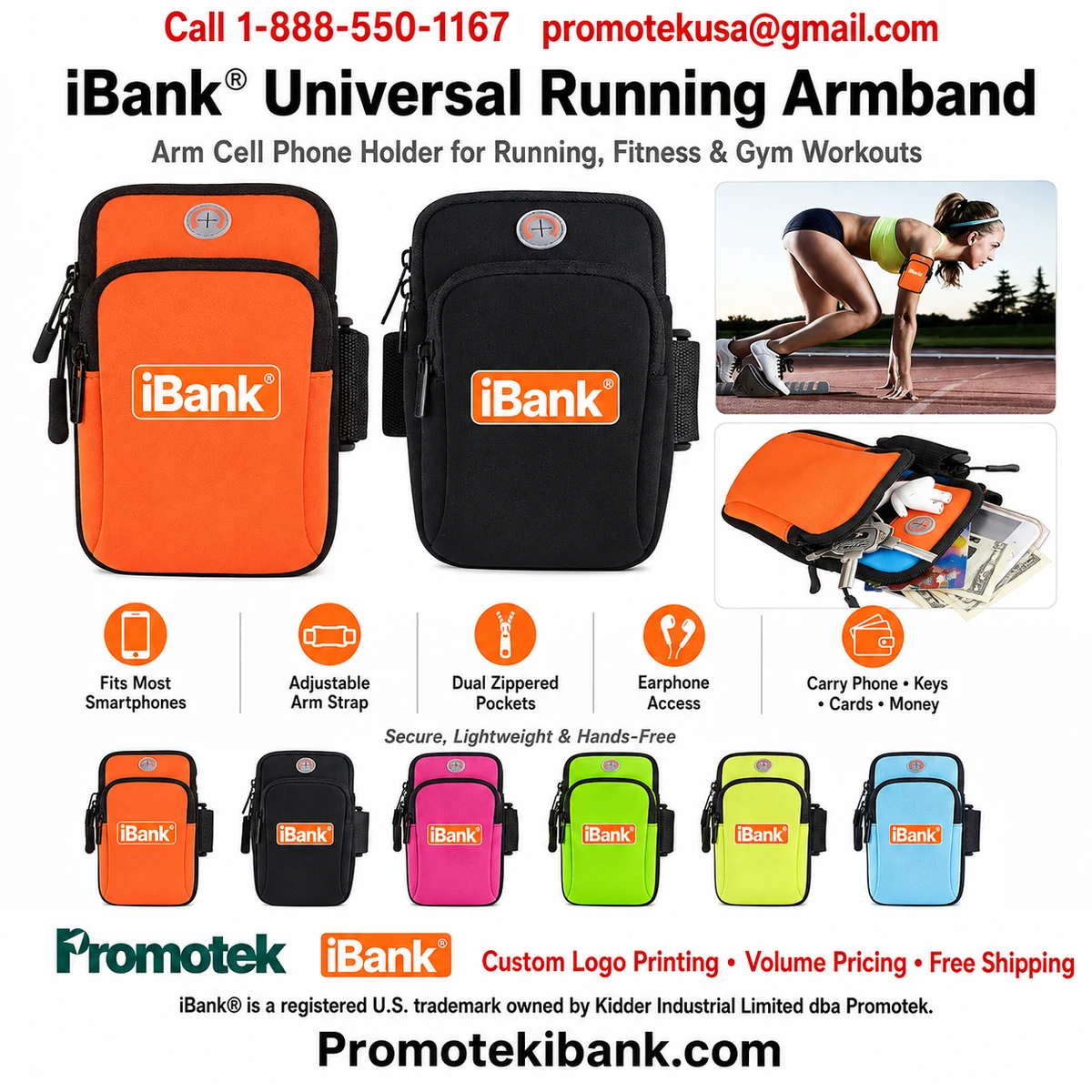 iBank ® Universal Sports Armband for Running, Fitness and Gym 1