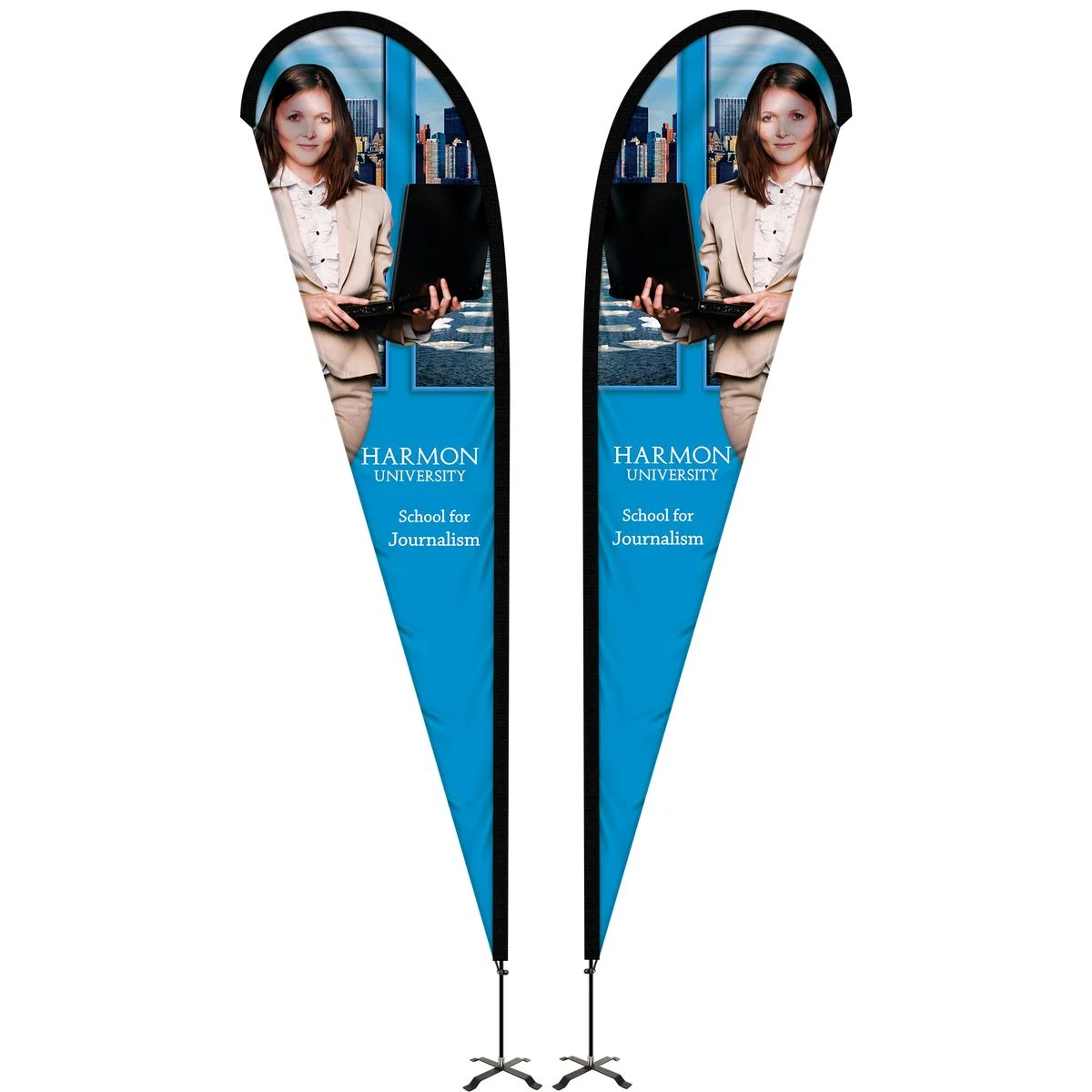 12' Portable Double Sided Teardrop Kit with Cross Base 1