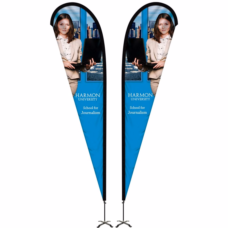 12' Portable Double Sided Teardrop Kit with Cross Base