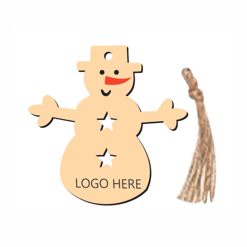 Snowman Christmas Wood Pendant 10 Pieces Set