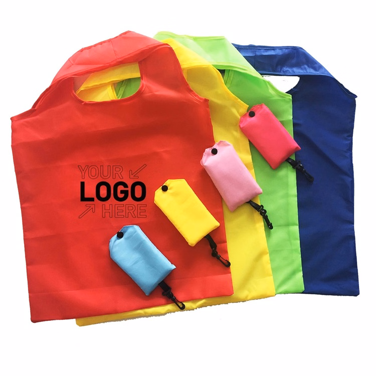 Multifunctional foldable reusable shopping bag with keychain