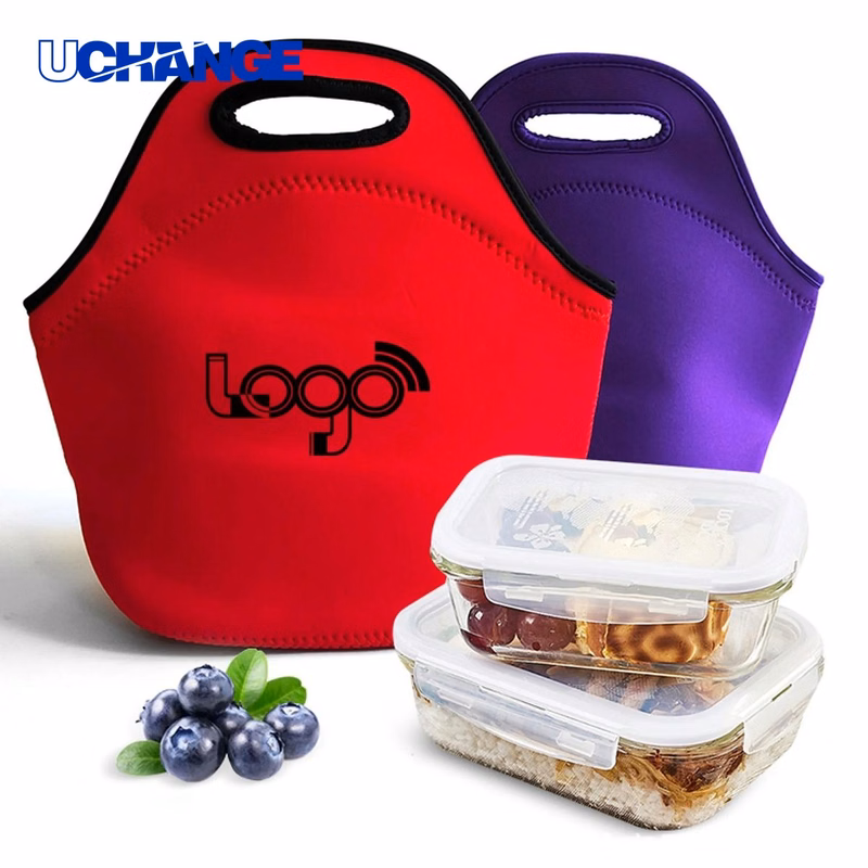 Zippered Neoprene Insulated Lunch Tote Bag